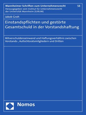 cover image of Einstandspflichten und gestörte Gesamtschuld in der Vorstandshaftung